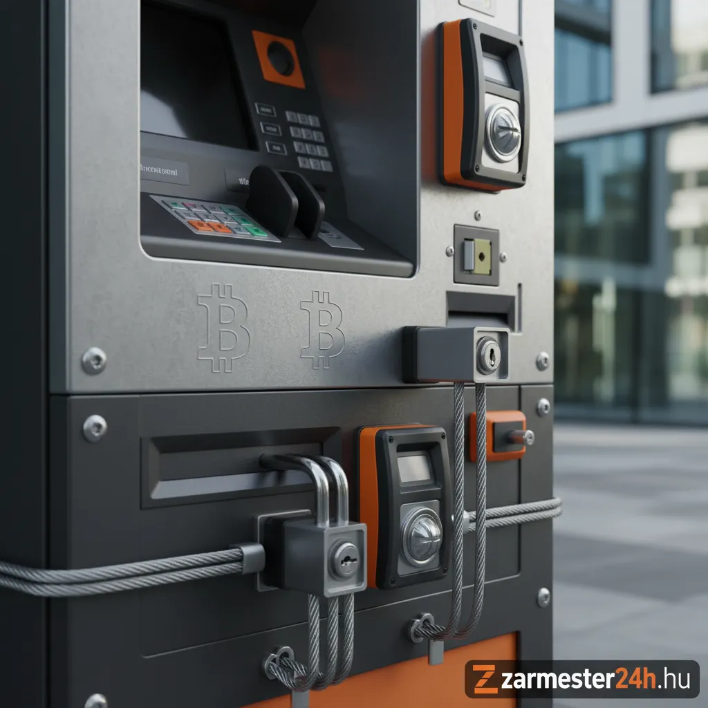 Biztonságos Bitcoin ATM kassza zár közelről