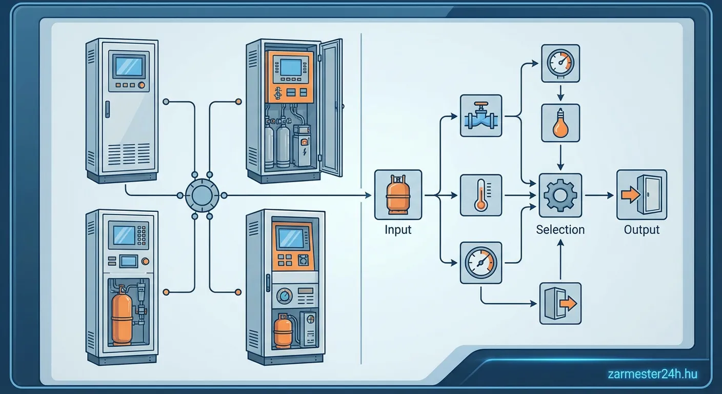 Modern LPG töltő vezérlő szekrény telepítése ipari létesítményben