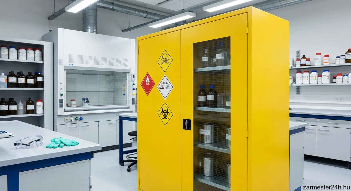 Vegyi anyag méregszekrény laboratóriumi környezetben